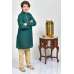 Teal Green & Beige Jacquard Kurta Payjama for Boys