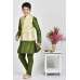 Green Indian Boys Party Wear Jamawar Waistcoat