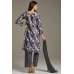 Grey Floral Printed Designer Salwar Kameez