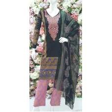 BLACK & ASH ROSE PRINTED LAWN COTTON READYMADE SUIT