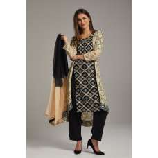 BLACK & CREAM JACKET STYLE READY TO WEAR PAKISTANI DESIGNER SUIT