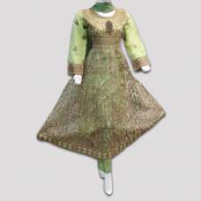 Green Embroidered Designer Frock Suit