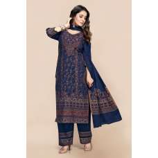 Navy Blue Embroidered Punjabi Designer Salwar Suit