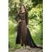 Black A Line Dress Gold Brocade Designer Suit  Anarkali Readymade