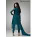 TEAL GREEN JACKET STYLE GEORGETTE READY MADE SUIT