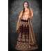 Peach Nougat & Wine Embroidered & Embellished Readymade Lehenga