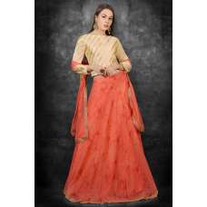 Gold & Orange Pakistani Designer Wedding Lehenga