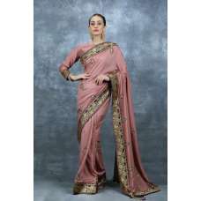 Rose Pink Indian Designer Saree Pakistani Wedding Outfit