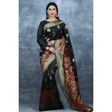 Black Brocade Banarasi Saree Indian Party Saree For UK Women Fashion