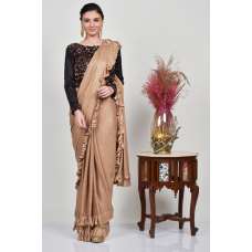 Black & Antique Gold Fancy Evening Wear Saree