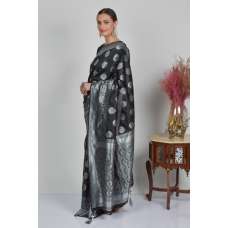 Black Banarasi Pakistani Designer Ethnic Saree