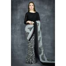 Black & White Versatile Printed Indian Saree