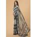 ASH GREY ABSTRACT PRINT DESIGNER READY MADE SAREE