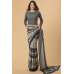 ASH GREY ABSTRACT PRINT DESIGNER READY MADE SAREE