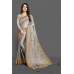 ASH GREY & GOLD INDIAN DESIGNER SAREE