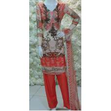 Alkaram Peach Designer Readymade Pakistani Suit 