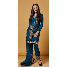 Teal Readymade Pakistani Salwar Suit 