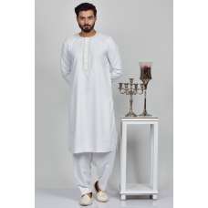 White Read To Wear Men's Modest Kurta Shalwar