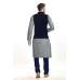 GREY AND NAVY BLUE WAISTCOAT AND GREY KURTA PAJAMA READY MADE MEN'S SUIT