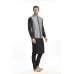 BLACK KURTA AND GREY JACKET STYLISH PAJAMA INDIAN SUIT