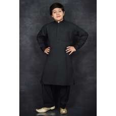 Black Indian Pakistani Boys Ethnic Traditional Kurta Pyjama Set