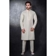 OFF WHITE READY MADE DESIGNER MEN'S KURTA PAJAMA SET