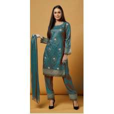 TEAL BLUE DESIGNER PAKISTANI READYMADE SUIT