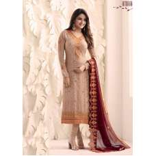 Beige Indian Pakistani Designer Churidar Suit