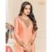 Peach Straight Indian Party Wear Churidar Suit