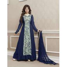 Blue Party Anarkali Frock Bollywood Gown