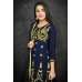 Navy Blue Frock Style Kurti Salwar Suit