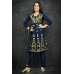 Navy Blue Frock Style Kurti Salwar Suit