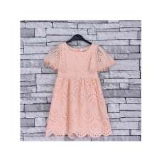 GIRLS SALMON LACE DRESS (4-14 YEARS)