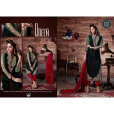 GREEN DIMPY VELVET DESIGNER WINTER SUIT