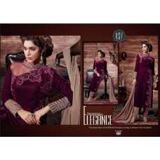 MAROON DIMPY VELVET DESIGNER WINTER SUIT