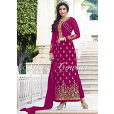 Fruit Dove Pink Party Wear Embroidered Salwar Kameez 