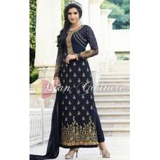 Artistic Navy Blue Party Wear Salwar Kameez 