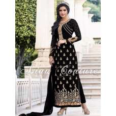 Artistic Black Party Wear Embroidered Salwar Kameez 