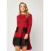 Lux Full Sleeve Viscose Trim Contrast Shift Dress 