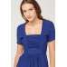 Women Girls’ Classic Blue Square Neck Midi Dress