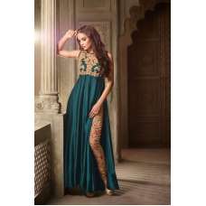 Green & Gold Anarkali Suit Pakistani Designer Wedding Outfit 