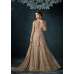 Beige Sequin Party Gown Heavy Embroidered Wedding Dress