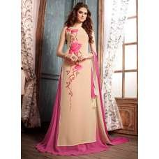 Beige & Pink Indian Party Lehenga Elegant Dress