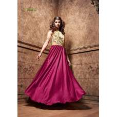 Beige & Magenta Wedding Gown Indian Designer Suit