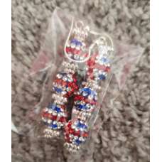 UK National Flag Crystal Shamballa Earrings 