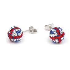 Union Jack Crystal Shamballa Earrings 