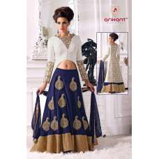 A0002  White and Blue Arihant Wedding Wear Lengha Dress