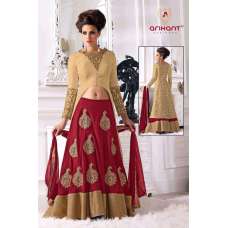 A0004 Beige With Red Arihant Lengha Dress