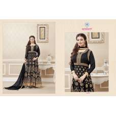 12008 BLACK AYESHA TAKIA ARIHANT DESIGNER SEMI STITCHED ANARKALI DRESS