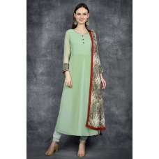 Biscay Green A Line Churidar Suit